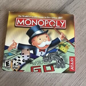 Monopoly (PC,CD ROM) Atari, Game 3D version (E) Everyone-‎ Not Tested